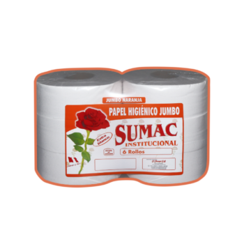 Papel Higiénico Jumbo Sumac Etiqueta Naranja Paquete x 6 Rollos- Ilumine Clean