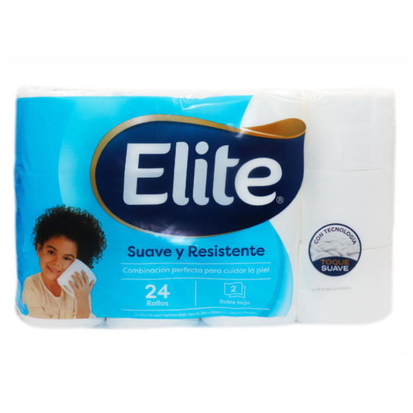 PQT. PAPEL HIGIENICO ELITE CELESTE 24 UNI - ILUMINA CLEAN