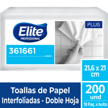 Paquete Papel Interfoliado Elite Plus Blanco x 200 unidades - Ilumina Clean