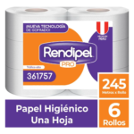 Papel Higiénico Jumbo Rendipel Doble Hoja 100 Metros Paquete x 6 Rollos - Ilumina Clean