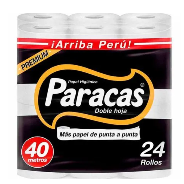 Papel Higiénico Doméstico Paracas Etiqueta Negra 40 Metros x 24 Rollos - Ilumina Clean