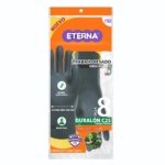 Guantes Industriales Eterna Duralon Calibre 25 Talla 8 Negro