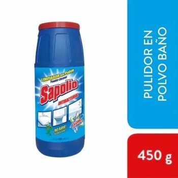 Pulidor En Polvo Sapolio Frasco 450 gr Baño (Azul)