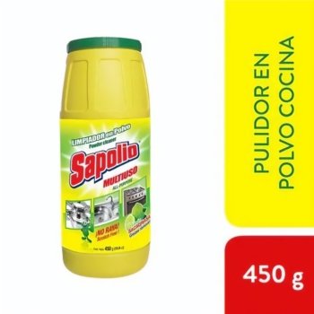 Pulidor En Polvo Sapolio Frasco 450 gr Cocina (Amarillo)